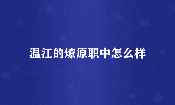 温江的燎原职中怎么样