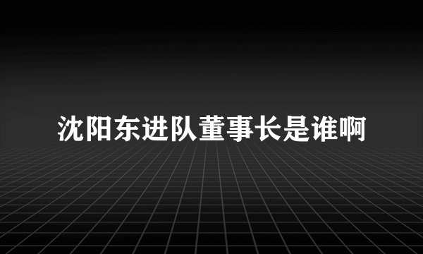 沈阳东进队董事长是谁啊