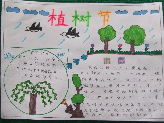 植树节手抄报简单字少