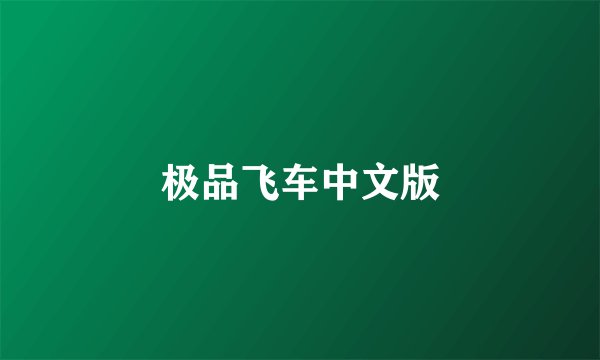 极品飞车中文版