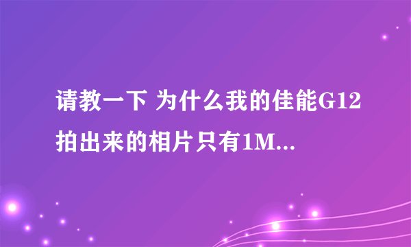 请教一下 为什么我的佳能G12拍出来的相片只有1MB多点？ 明明我在L里面已经调到了10MB的啊？