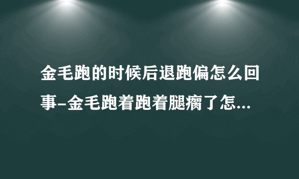 金毛跑的时候后退跑偏怎么回事-金毛跑着跑着腿瘸了怎么回事，该怎么办？