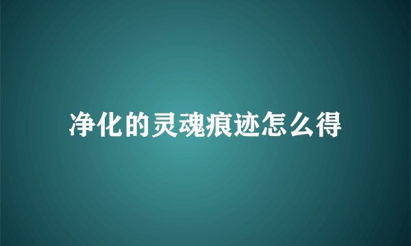 净化的灵魂痕迹怎么得