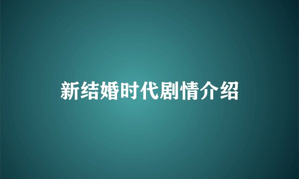 新结婚时代剧情介绍