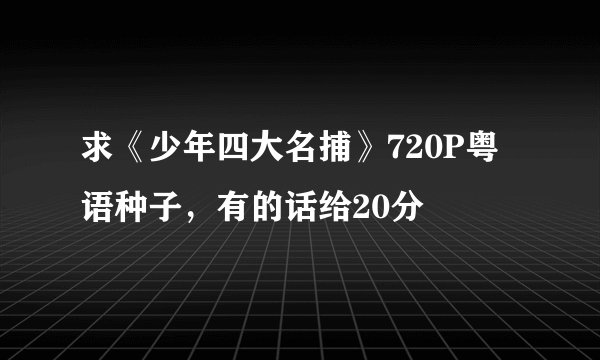 求《少年四大名捕》720P粤语种子，有的话给20分