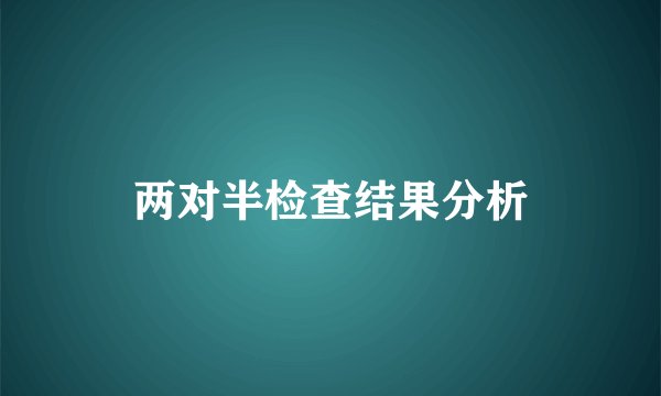 两对半检查结果分析