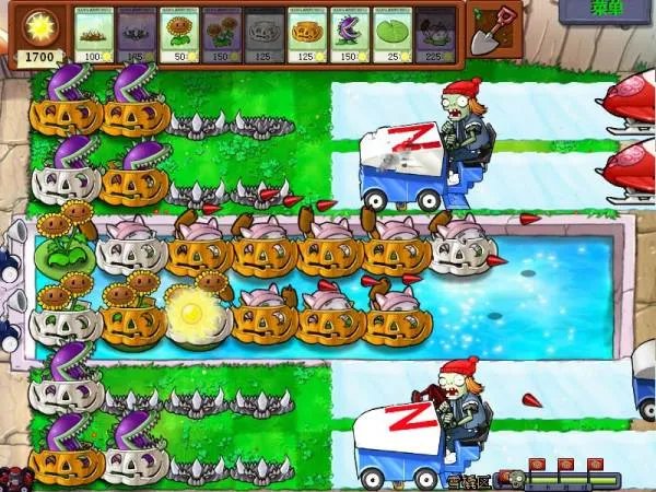 植物大战僵尸雪橇区攻略图