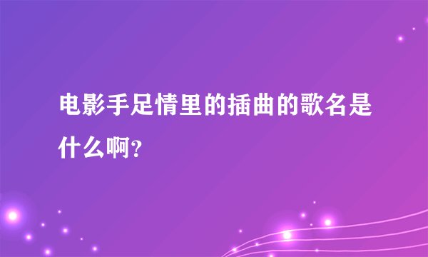 电影手足情里的插曲的歌名是什么啊？