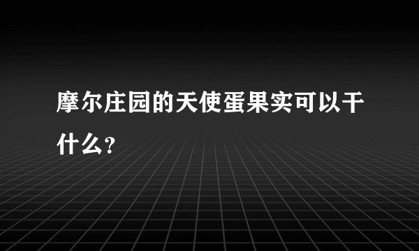 摩尔庄园的天使蛋果实可以干什么？