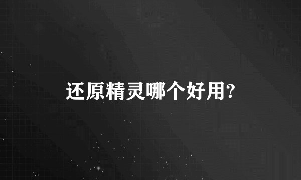 还原精灵哪个好用?