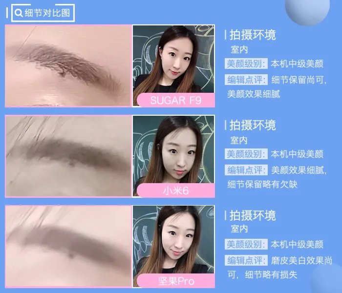 舜理成张：SUGAR/小米/锤子自拍对比