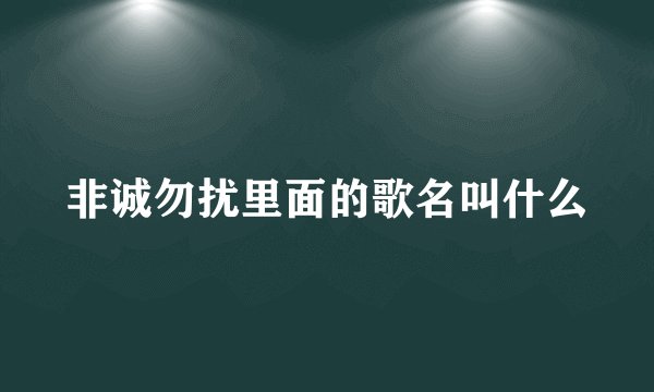 非诚勿扰里面的歌名叫什么