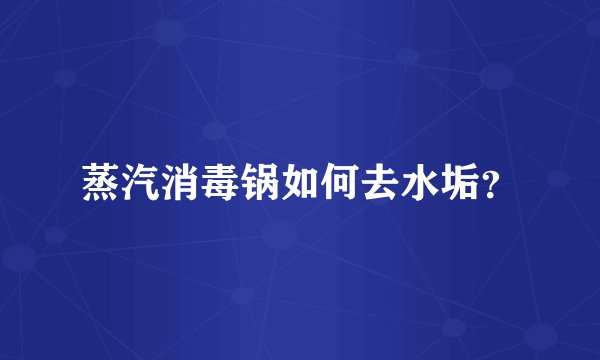 蒸汽消毒锅如何去水垢？