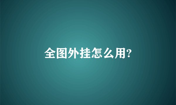 全图外挂怎么用?