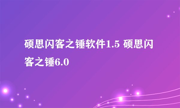 硕思闪客之锤软件1.5 硕思闪客之锤6.0