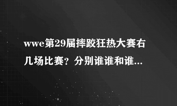 wwe第29届摔跤狂热大赛右几场比赛？分别谁谁和谁打？紧急！