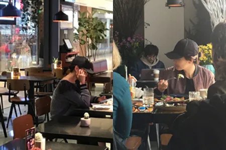 网友餐厅偶遇刘涛 520表白粉丝