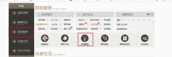dnf怎么点亮图标？