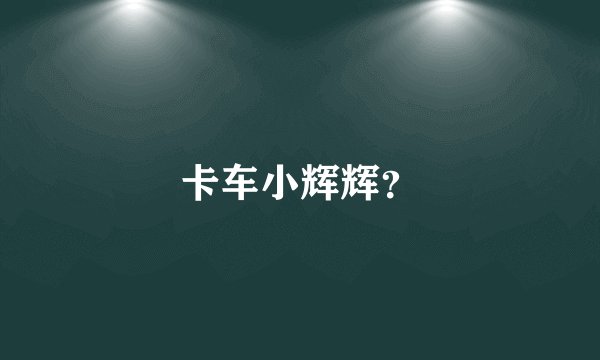 卡车小辉辉？
