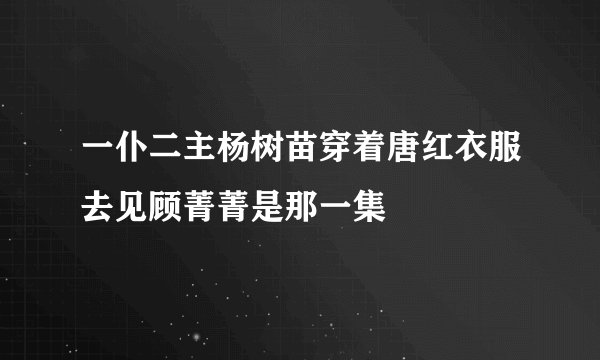 一仆二主杨树苗穿着唐红衣服去见顾菁菁是那一集