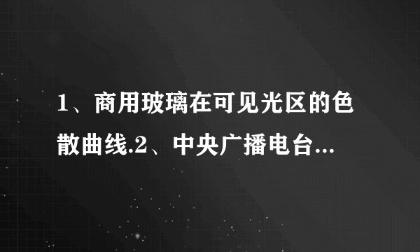 1、商用玻璃在可见光区的色散曲线.2、中央广播电台的辐射功率.3、氢原子的谱线宽度（地面试验）.4、卢瑟福阿法粒子散射实验的散射截面.要真实数据,不要理论值和算法.