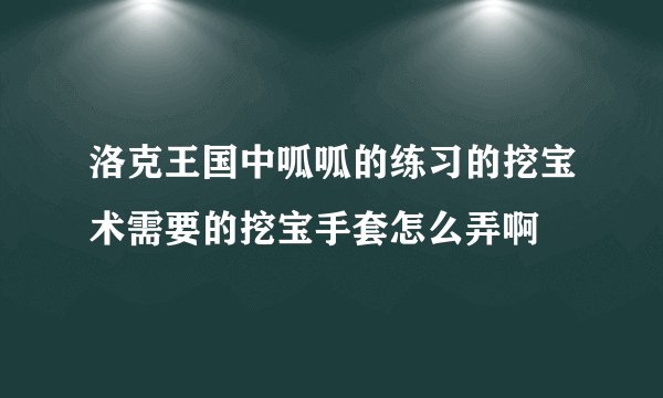 洛克王国中呱呱的练习的挖宝术需要的挖宝手套怎么弄啊