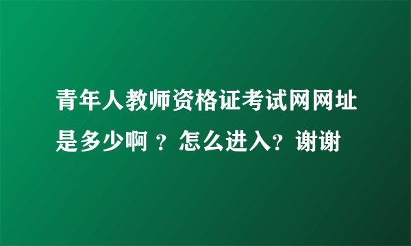青年人教师资格证考试网网址是多少啊 ？怎么进入？谢谢