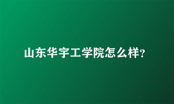 山东华宇工学院怎么样？