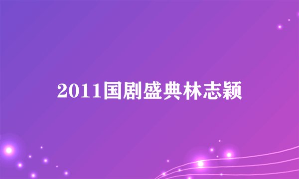 2011国剧盛典林志颖