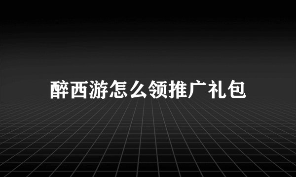 醉西游怎么领推广礼包