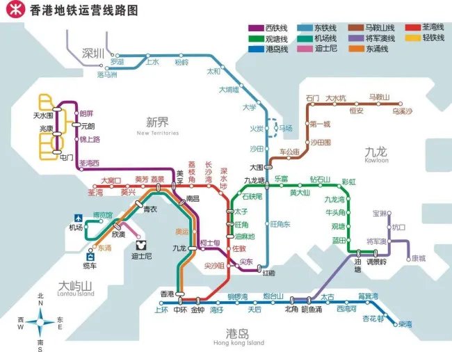 香港地铁线路图