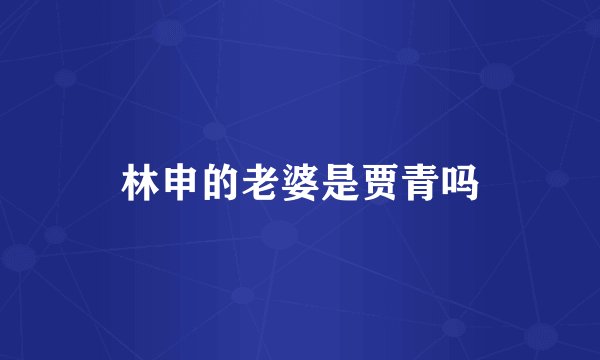 林申的老婆是贾青吗