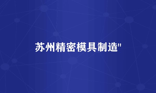 苏州精密模具制造