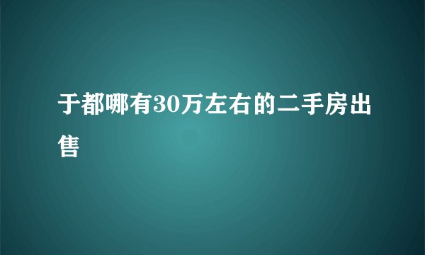 于都哪有30万左右的二手房出售