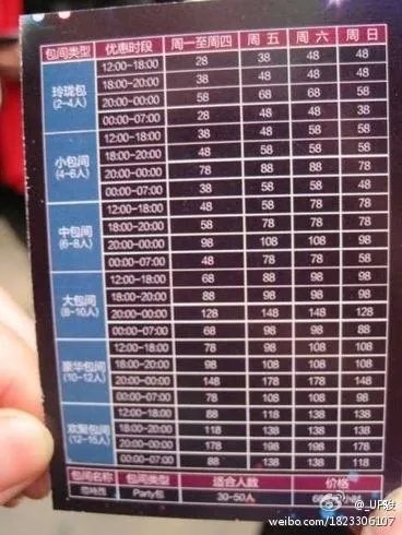 西安真爱范特西KTV的价格是？