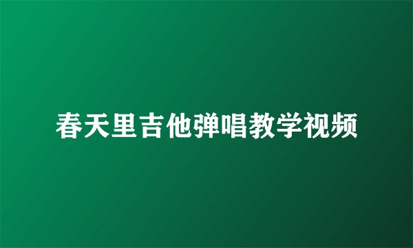 春天里吉他弹唱教学视频