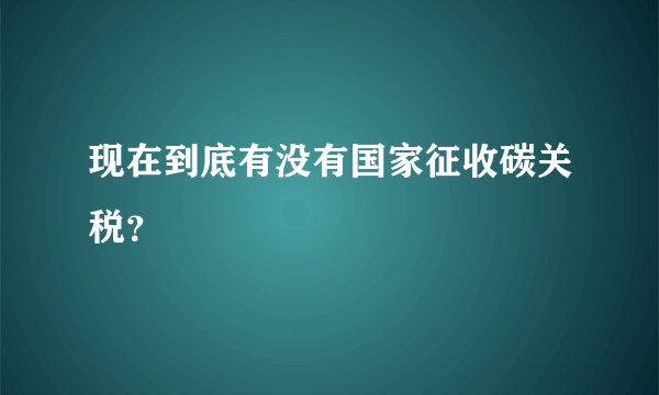现在到底有没有国家征收碳关税？