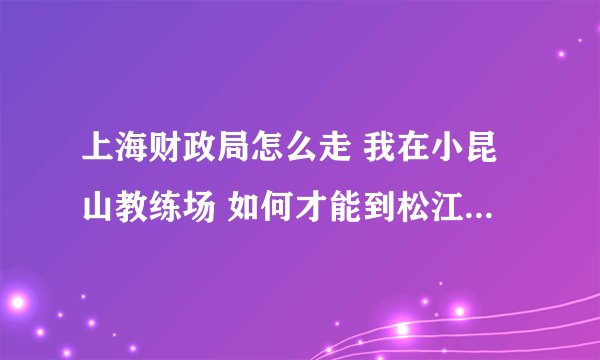 上海财政局怎么走 我在小昆山教练场 如何才能到松江财政局呢 谢谢