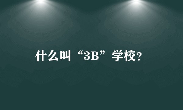 什么叫“3B”学校？