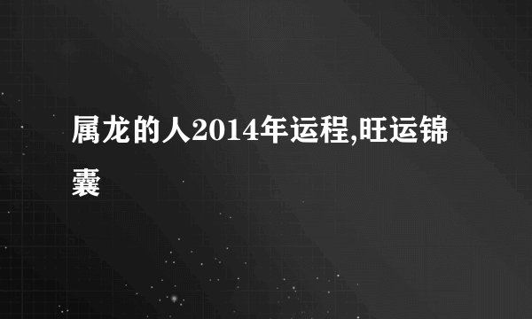 属龙的人2014年运程,旺运锦囊