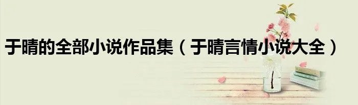 于晴的全部小说作品集（于晴言情小说大全）