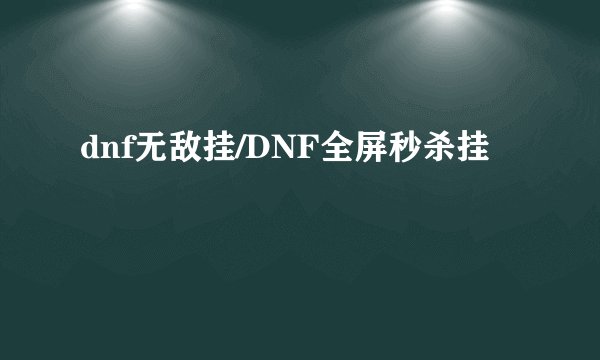 dnf无敌挂/DNF全屏秒杀挂