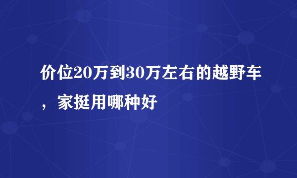 价位20万到30万左右的越野车，家挺用哪种好