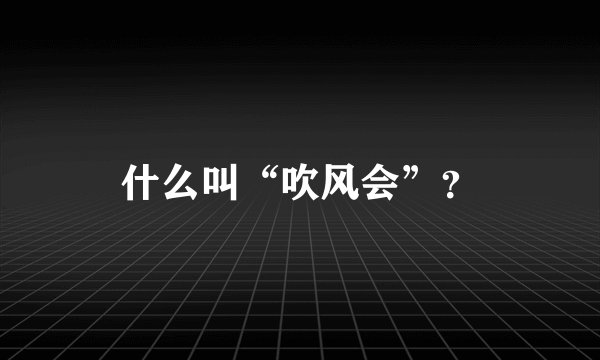 什么叫“吹风会”？