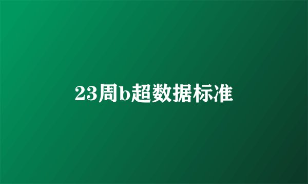 23周b超数据标准