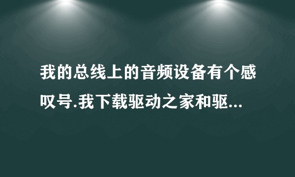 我的总线上的音频设备有个感叹号.我下载驱动之家和驱动精灵都不能用诶。哪位帮帮我