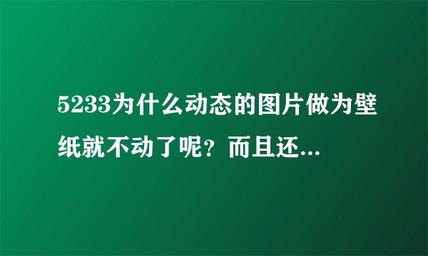 5233为什么动态的图片做为壁纸就不动了呢？而且还不能全屏显示？