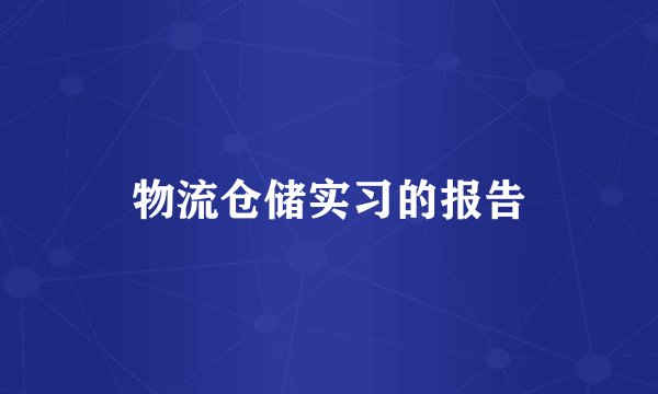 物流仓储实习的报告