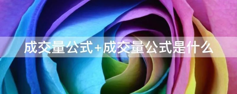 成交量公式 成交量公式是什么