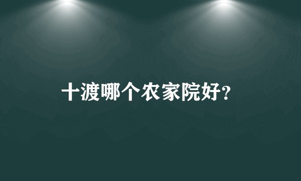十渡哪个农家院好？